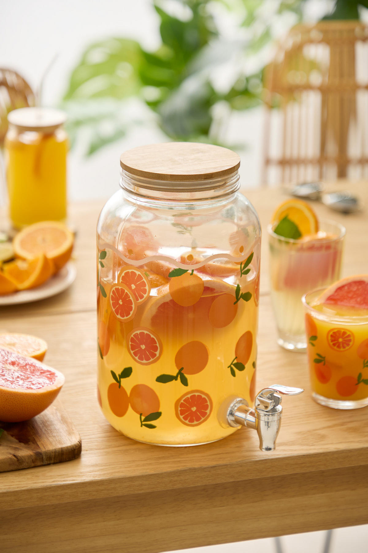 GETRÄNKESPENDER Fruity Orangen 4 l 15/15/25,6 cm - Transparent, Glas (15/15cm) - Secret de Gourmet