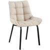 STUHL Stoff elfenbein - Creme/Schwarz, Textil/Metall (58/84/57cm) - CLP