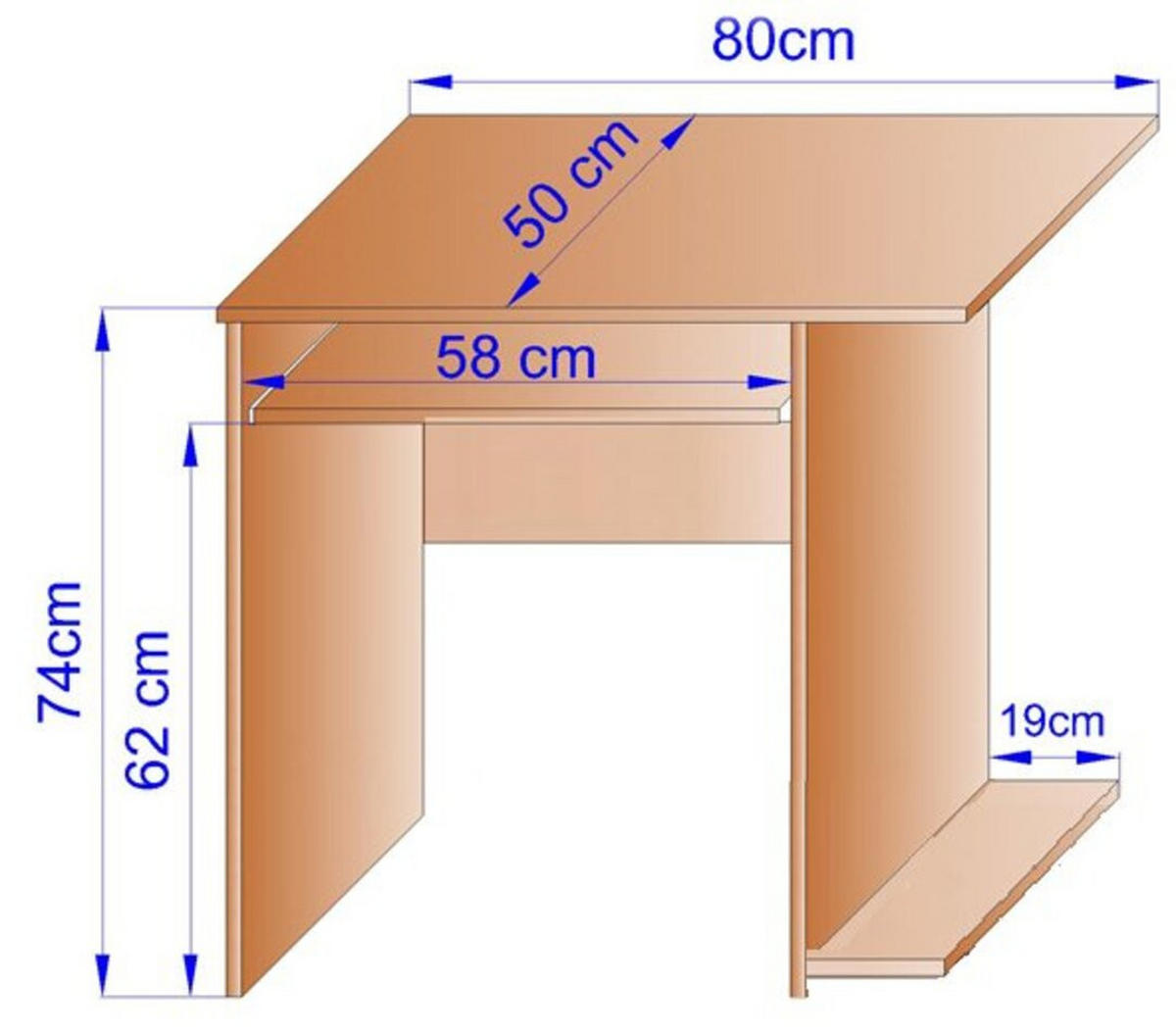 SCHREIBTISCH B5 Wotan Eiche 80/50/74 cm - Eiche Wotan, Holzwerkstoff (50/80/74cm) - Matkam Möbel
