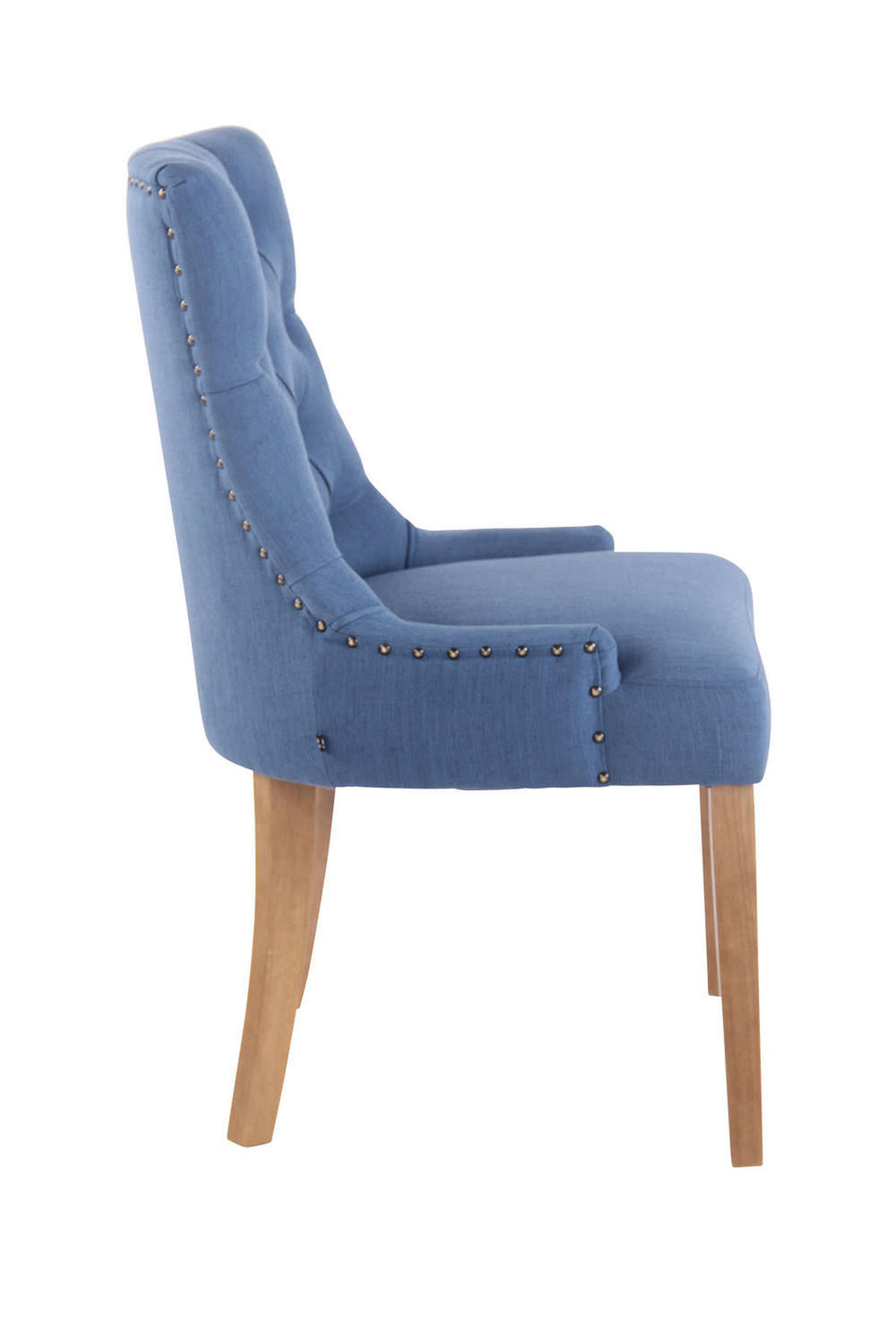 ESSZIMMERSTUHL Aboli Stoff, antik-hell Blau - Blau/Hellbraun, Holz/Textil (55/92/58cm) - TPFLiving