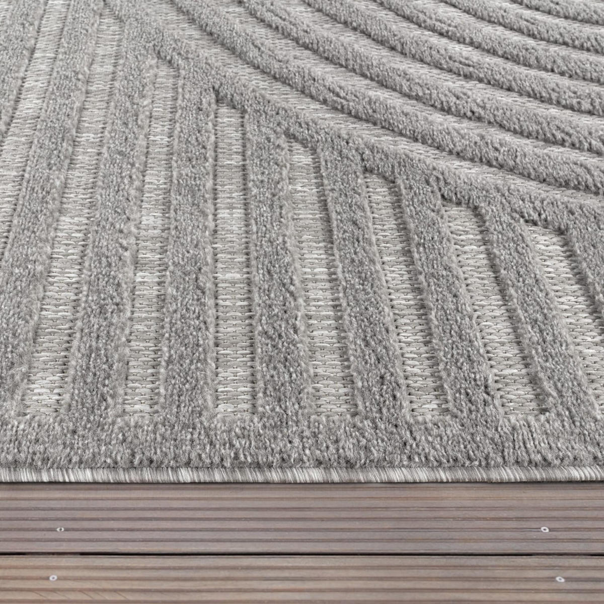 TEPPICH Kurzflor Struktur Wohnzimmer schmutzabweisend Grau Läufer 60x100 - Grau, Textil (60/100cm) - KADIMA DESIGN