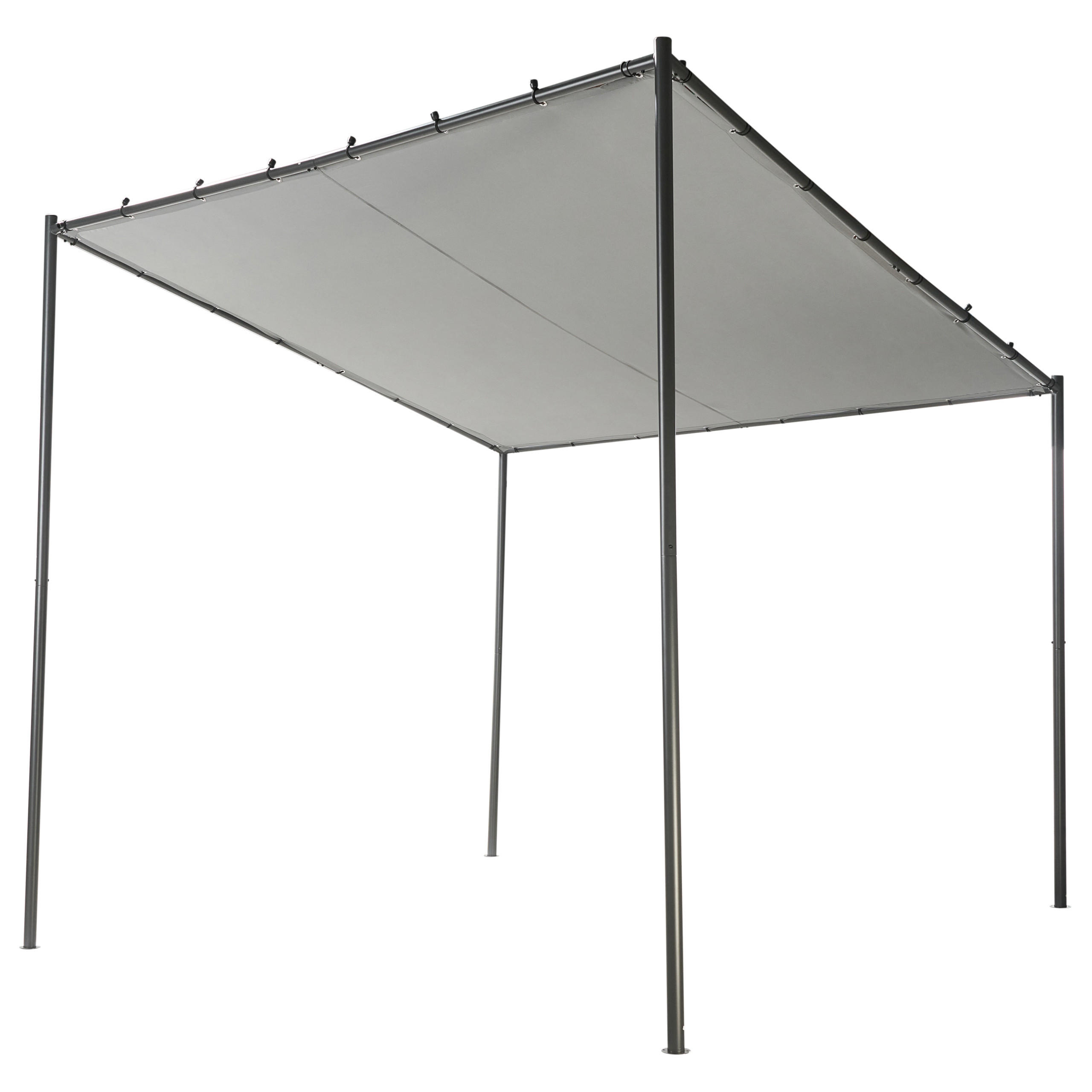 GARTEN-PERGOLA Grau Vimino - Hellgrau, Textil (282/282/294cm) - Beliani