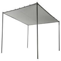 GARTEN-PERGOLA Grau Vimino - Hellgrau, Textil (282/282/294cm) - Beliani