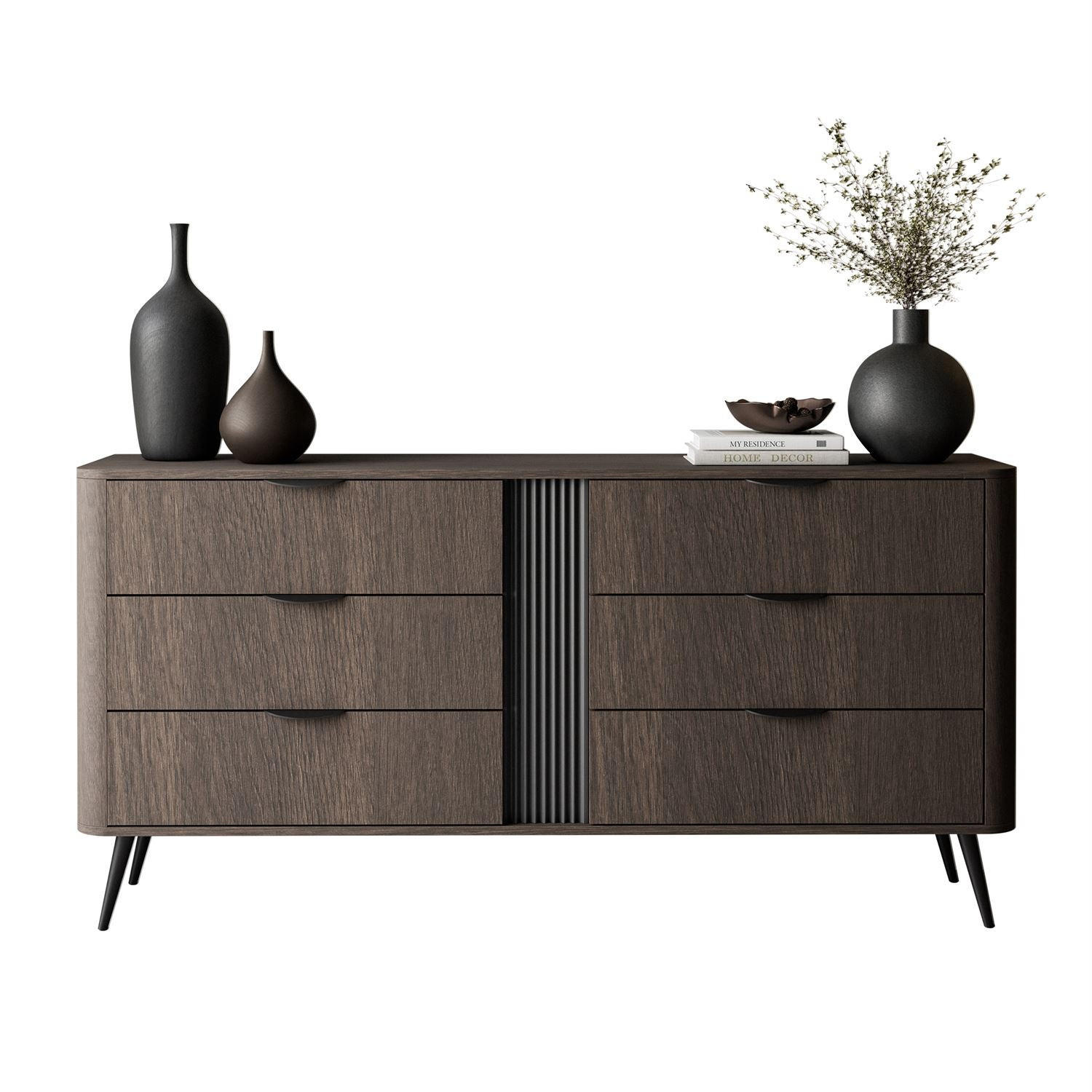 KOMMODE TWILIGHT 6S mit Schubladen - Eichefarben, Holzwerkstoff (163/81/38cm) - Lookway