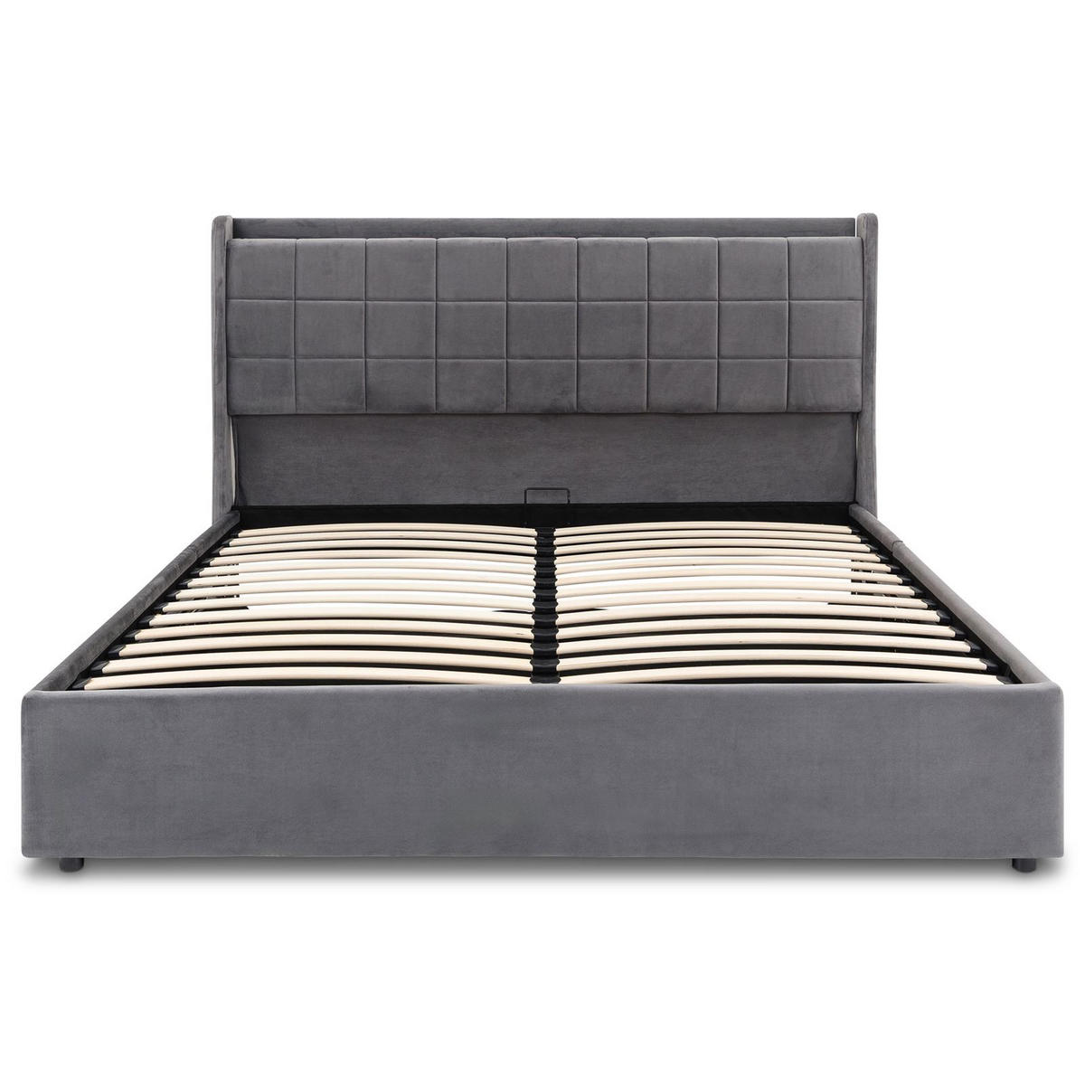 POLSTERBETT YARO 160x200 cm dunkelgrau - Dunkelgrau, Textil (160/200cm) - IDIMEX