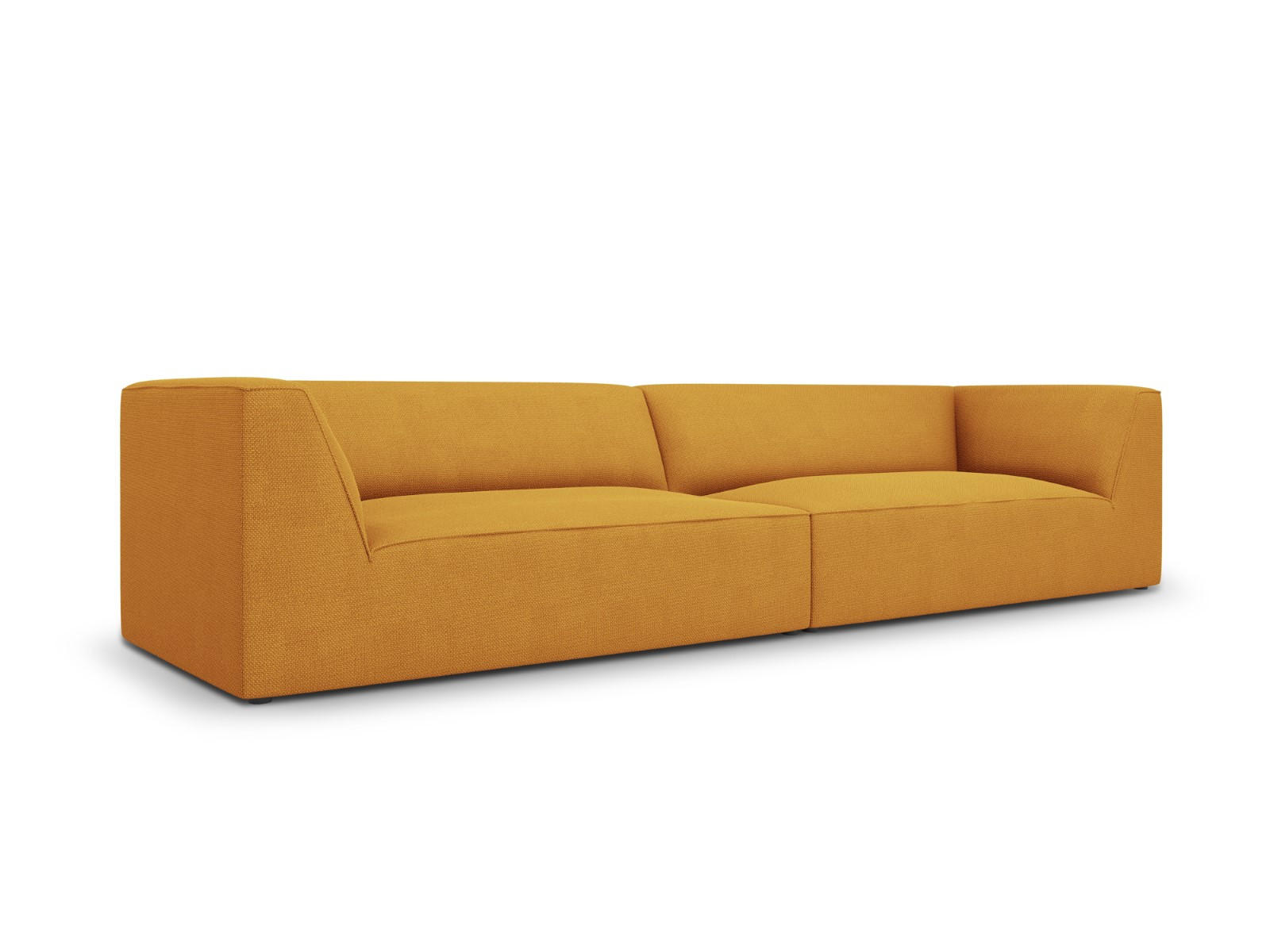SOFA Ruby aus strukturiertem Stoff gelb 4 Sitzplätze - Gelb, Textil (302/69/93cm) - Micadoni