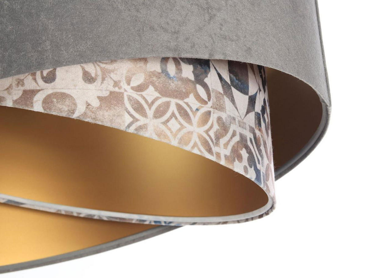 HÄNGELEUCHTE Grau 50/23 cm - Goldfarben, Kunststoff (50/1/23cm) - ONZENO