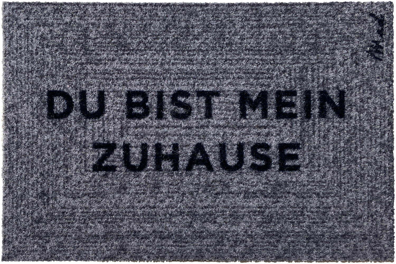 OUTDOOR FUßMATTE "Bruno" mit Spruch "Du bist mein Zuhause" Anthrazit 50 x 75 cm - Schwarz/Dunkelblau, Kunststoff/Textil (50/75cm) - MAD ABOUT MATS