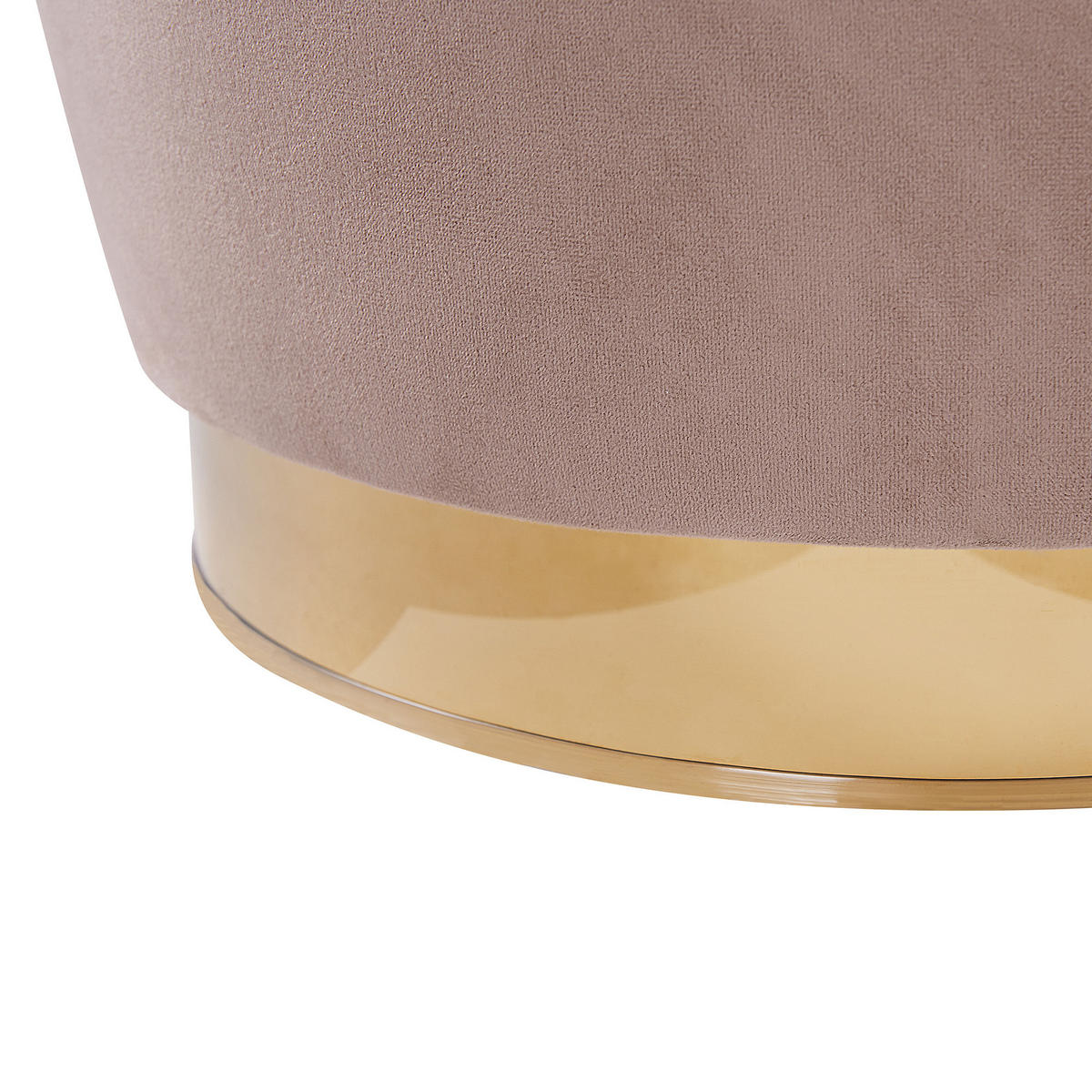 SESSEL Samtstoff Beige/Gold Alby - Beige, Textil/Metall (56/72/61cm) - Beliani