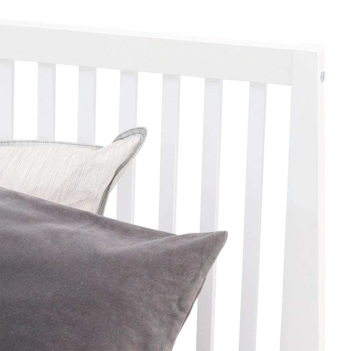 BETT 140/200 cm weiß Kopfteil - Weiß, Holz (140/200cm) - Homestyle4u