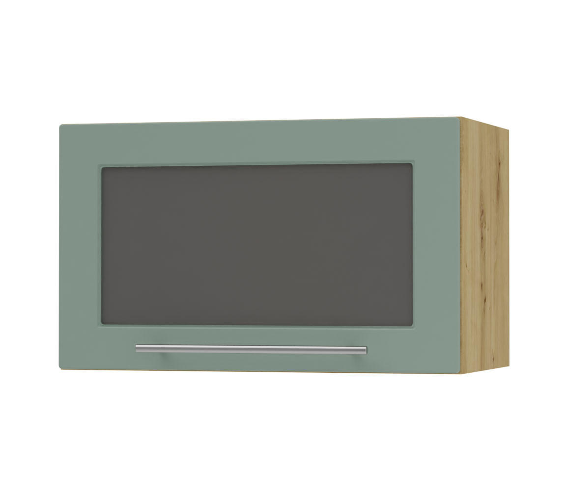 KLAPPHÄNGESCHRANK Kvantum W4BS/60 Mint Matt / Eiche Artisan Matt 60 / 32,5 / 36cm - Eiche Artisan/Mintgrün, Holz/Holzwerkstoff (60/36/32.5cm) - Feldmann-Wohnen