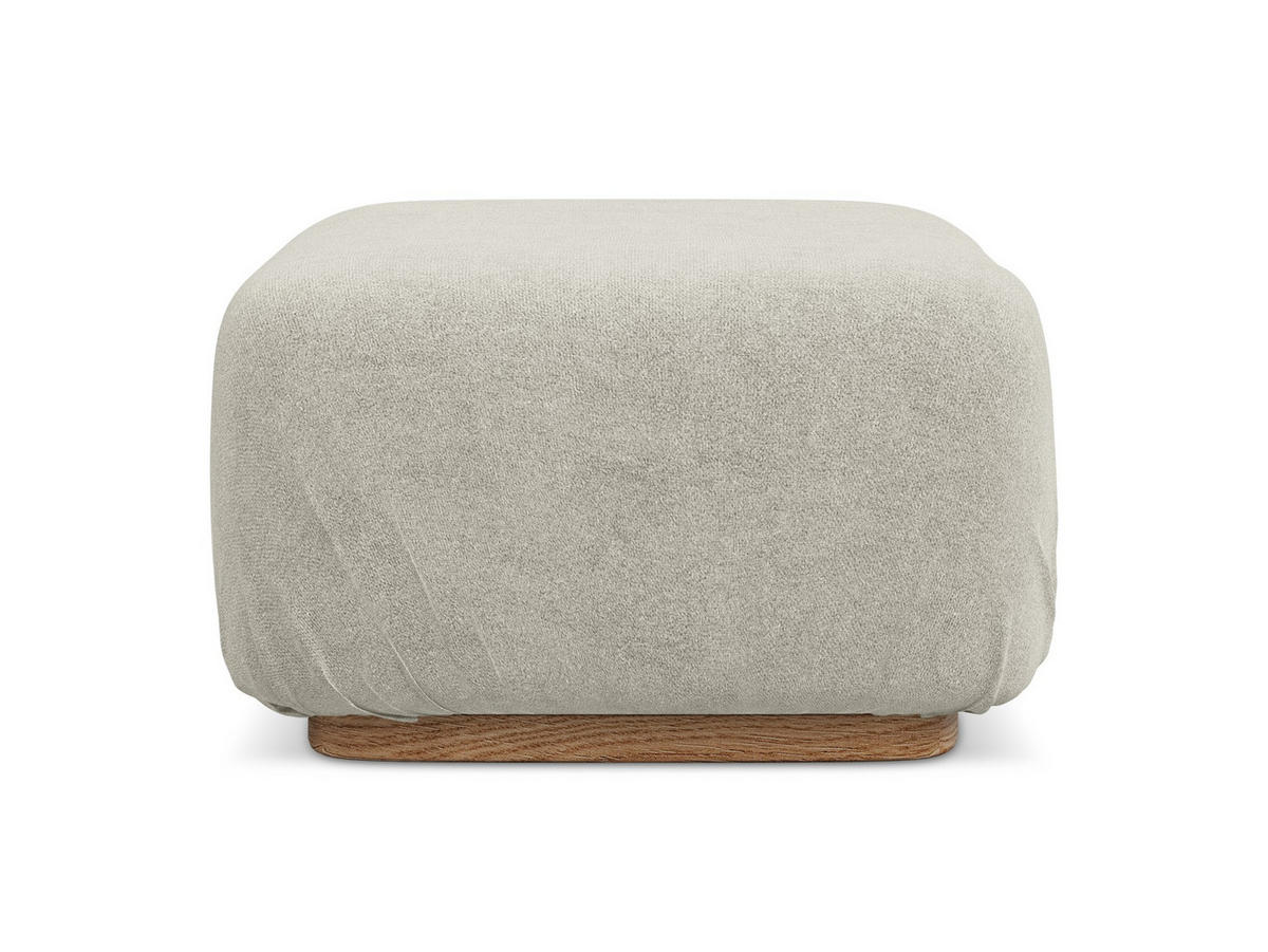 POUF Bouclé Stoff Beige - Beige/Creme, Holz/Textil (83/95/41cm) - Makamii