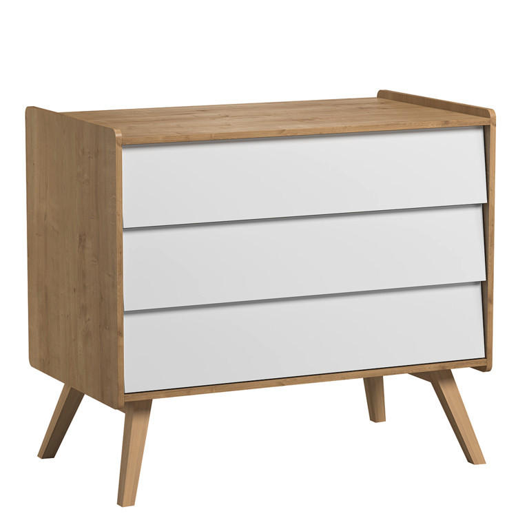DJEČJA KOMODA drvo i bijela - bijela, drvni materijal (100/90/59cm) - Petits-meubles