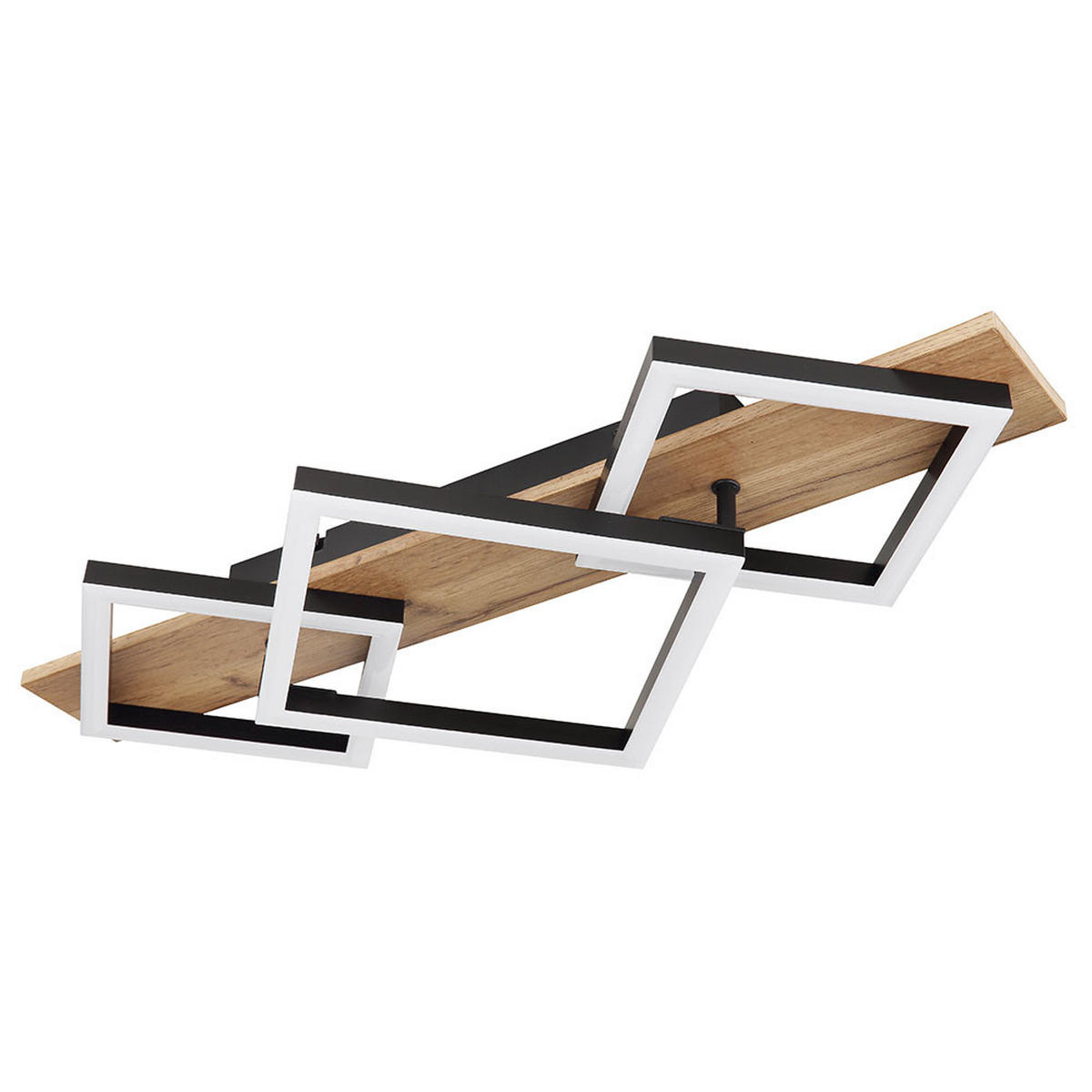 LED DECKENLEUCHTE Metall Schwarz Holzoptik - Schwarz, Metall (61/31/8.5cm) - Globo Lighting
