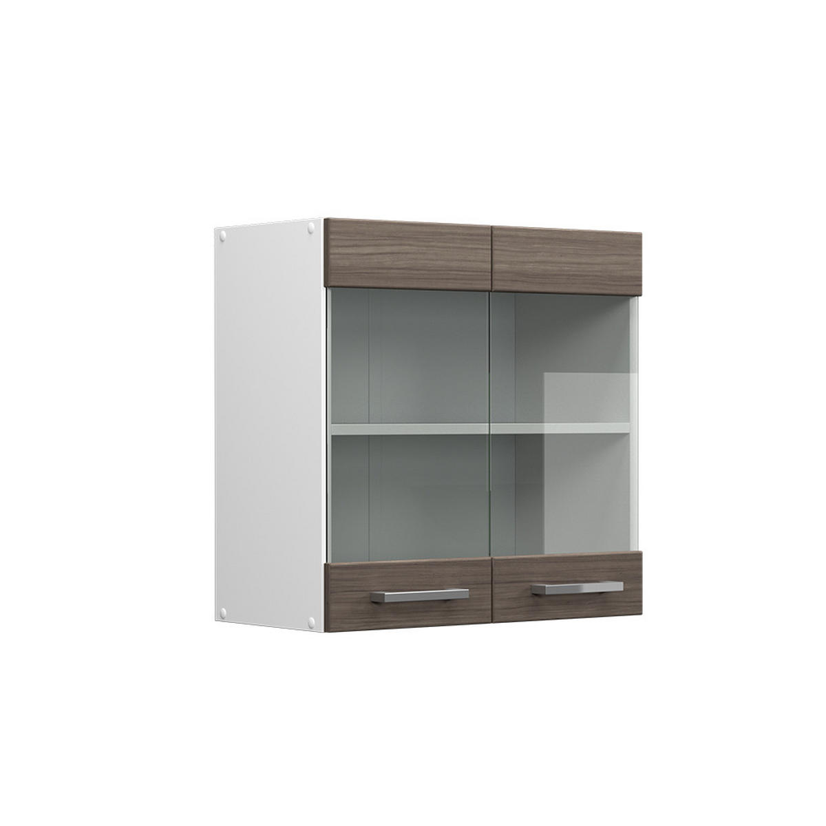 KÜCHENGLASSCHRANK R-Line Grau 60 cm - Weiß/Braun, Holzwerkstoff (60/60/31cm) - Vicco