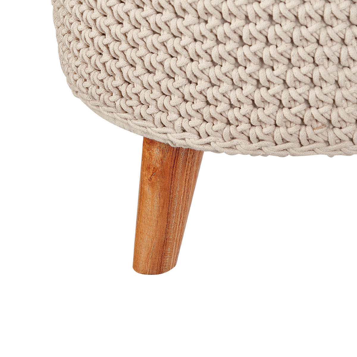 HOCKER Beige Mardan - Beige/Braun, Naturmaterialien (40/40/40cm) - Beliani