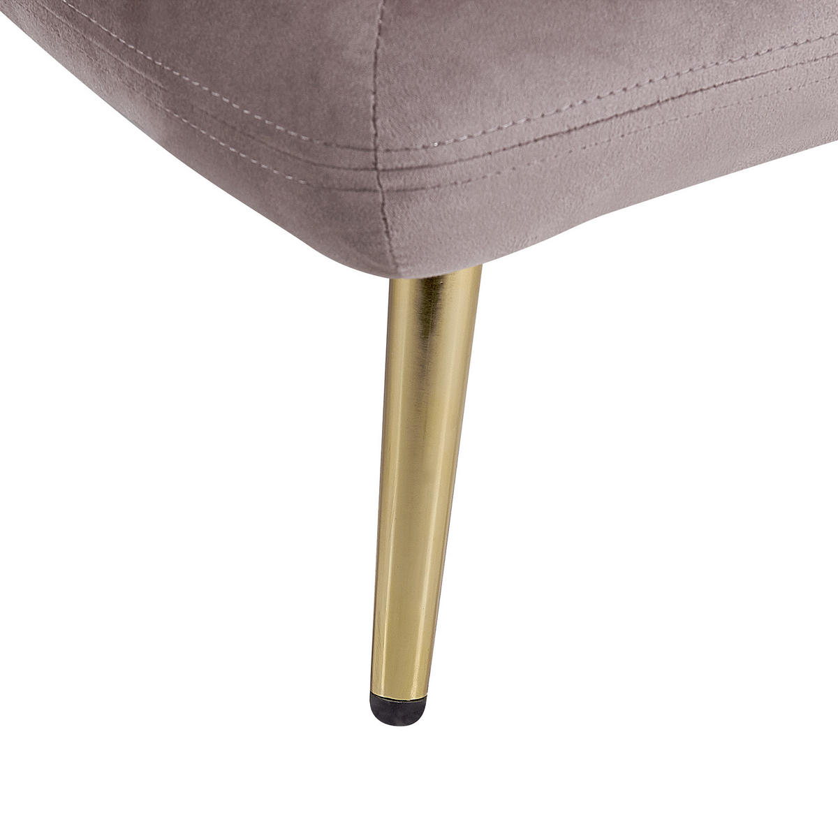 CHAISELONGUE Samtstoff hellbraun/weiß linksseitig Gonesse - Goldfarben/Weiß, Textil (164/72/77cm) - Beliani