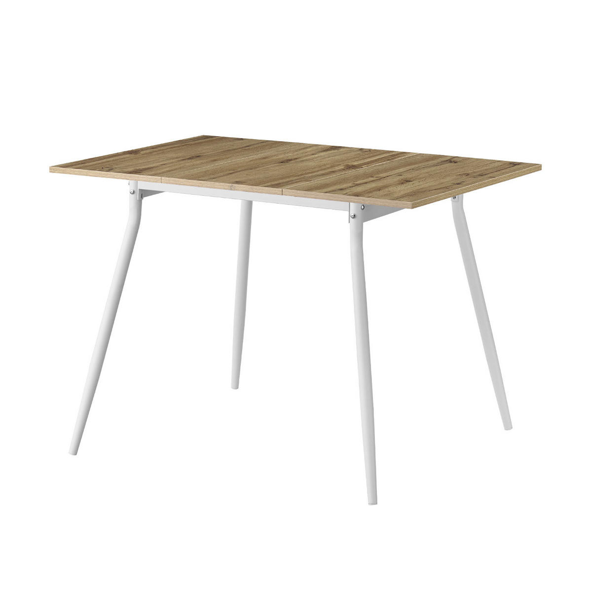 ESSTISCH JONTE 80-120/80/76 cm - Weiß/Eiche Artisan, Holzwerkstoff/Metall (80/80/76cm) - B&D Home