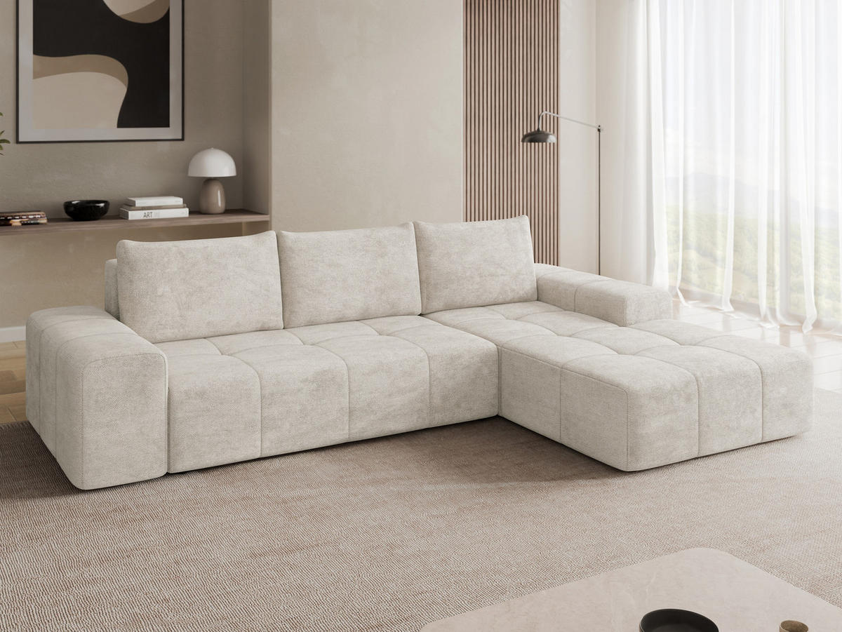 ECKSCHLAFSOFA Tonseo L, Seite: Rechts - Schwarz/Sahara, Holz/Kunststoff (275/173cm) - MIRJAN24
