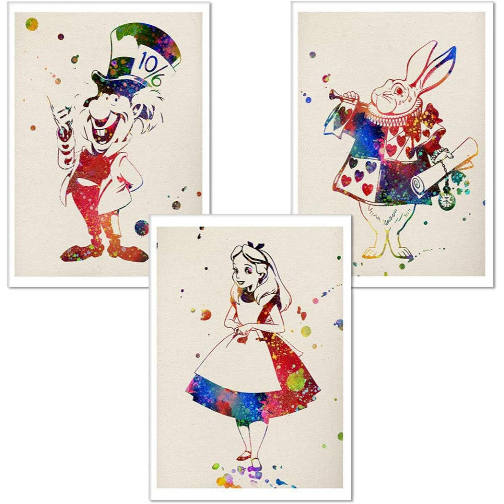 POSTER Set Mit 3 Alicia Wonderland A3 Rahmenlos - Klar, Papier (29.7/5/42cm) - Nacnic