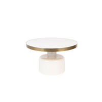 COUCHTISCH Glam Rund 60 cm Weiß/ Gold - Weiß, Metall (60/60/35cm) - Zuiver