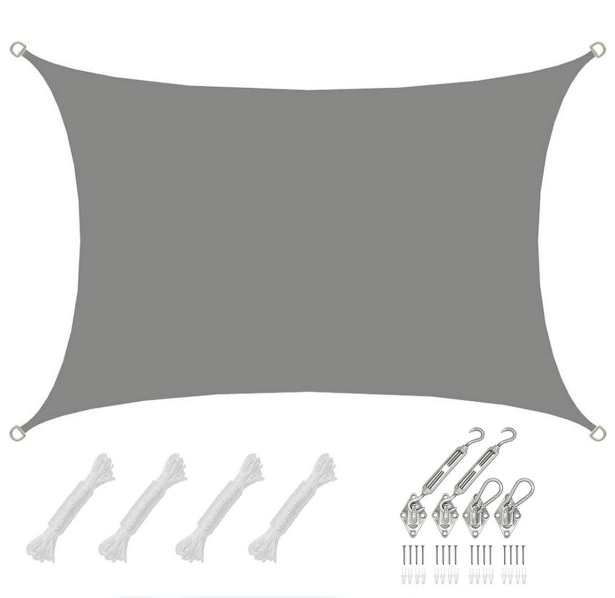 SONNENSEGEL Wasserdicht 400/300 cm Grau - Grau, Kunststoff (300/400cm) - Amanka