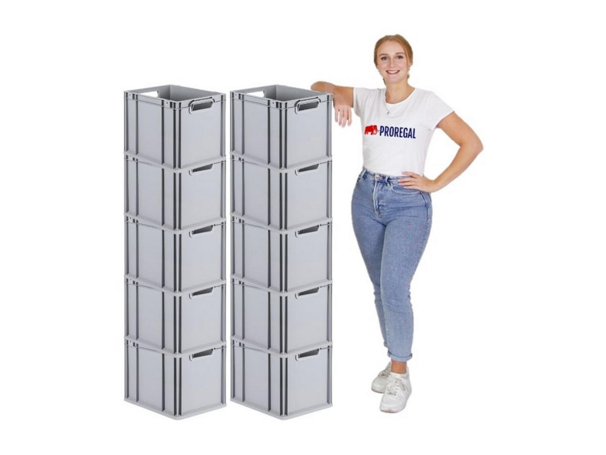 EUROBOX Nextgen Economy Griffe Offen 32x30x40cm 30 Liter - Grau, Kunststoff (30/32/40cm) - PROREGAL