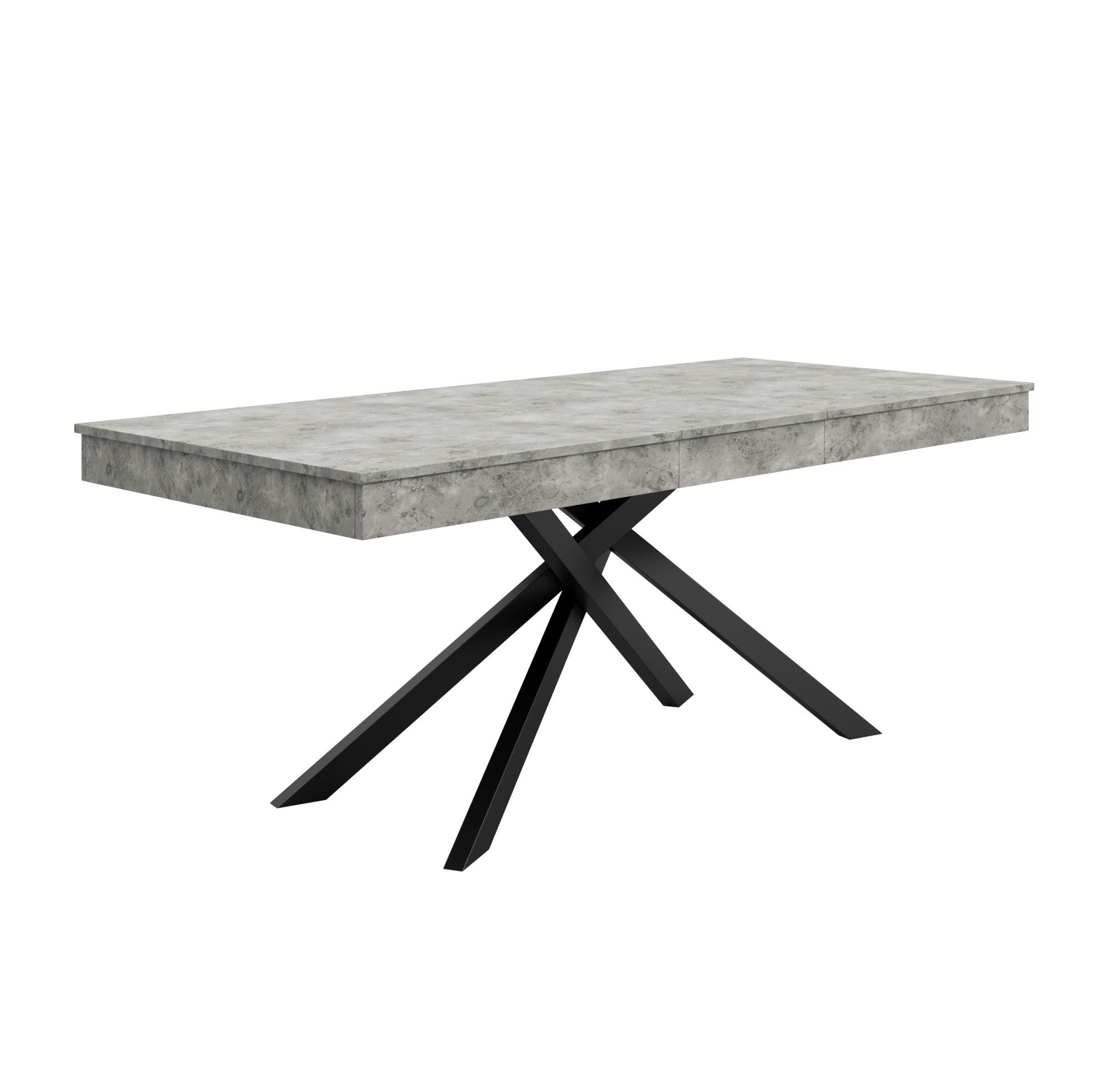 OKWISH JÍDELNÍ stůl 140/180/80 cm šedý z MDF s rozkládací deskou pro 6–8 osob