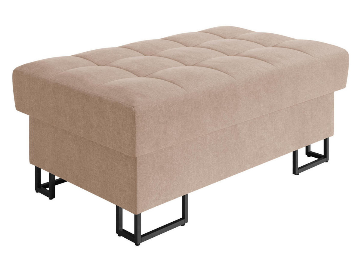 POLSTERHOCKER Laris - Hellrosa/Schwarz, Holz/Textil (106/44/67cm) - MIRJAN24