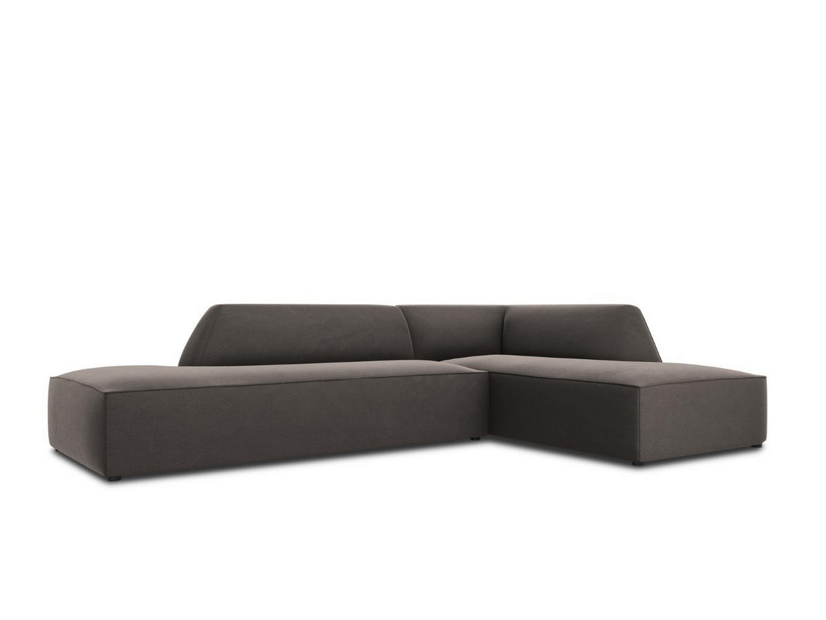 ECKSOFA rechts Ruby aus Samt dunkelgrau 4 Sitzplätze - Dunkelgrau, Textil (180/273cm) - Micadoni