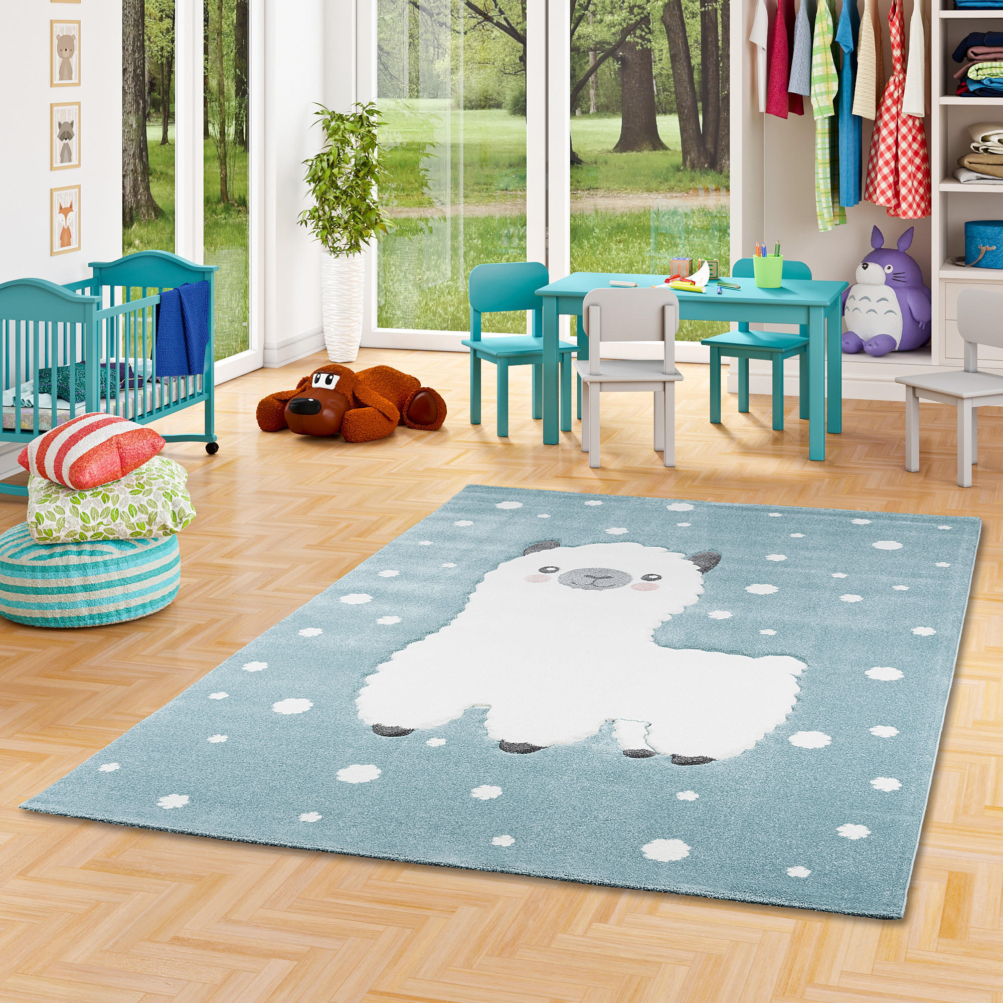 KINDER TEPPICH MAUI KIDS ALPAKA PASTELL - Blau, Textil (120/170cm) - Pergamon