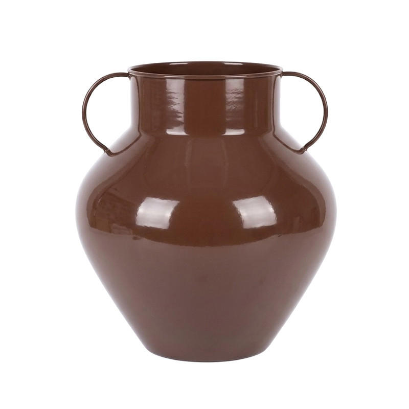 VASE Roger Schokoladenbraun 18,5/31/34cm Metall - Braun, Metall (34cm) - Mondex