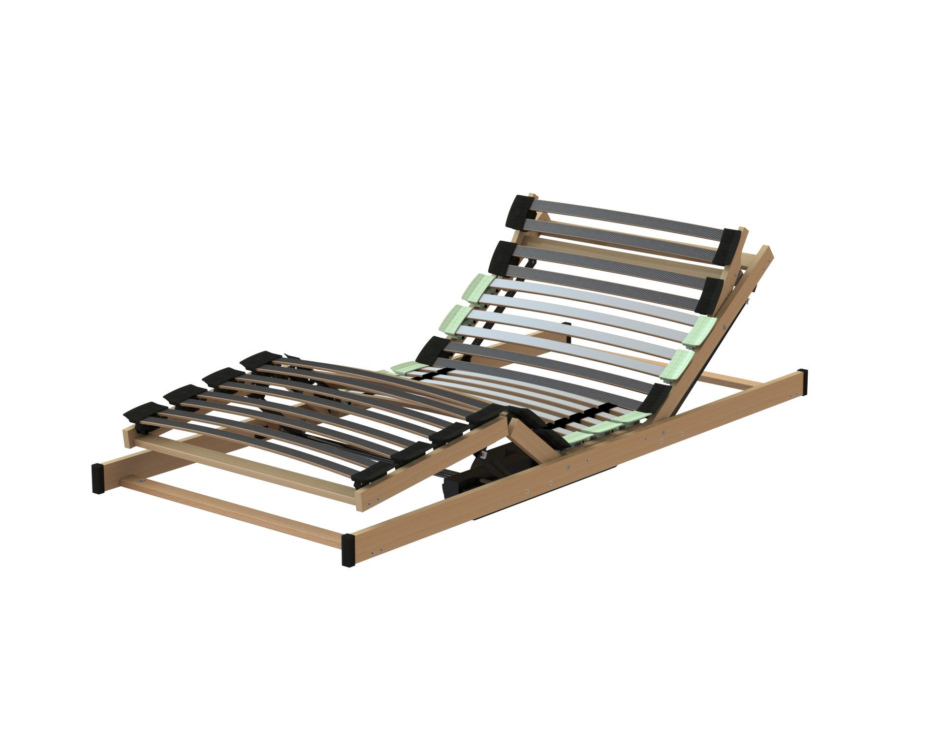 LATTENROST "Condor Mot", 80 x 200 cm, elektrisch verstellbar, zwei Motoren - Braun/Grün, Holz (80/200cm) - Hn8 Schlafsysteme