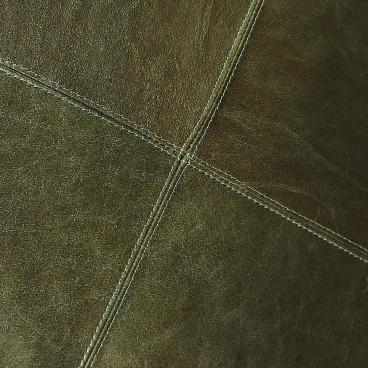 POUF 60/60/45 cm Echtleder Olivgrün - Grün, Leder (60/45/60cm) - Furnhouse