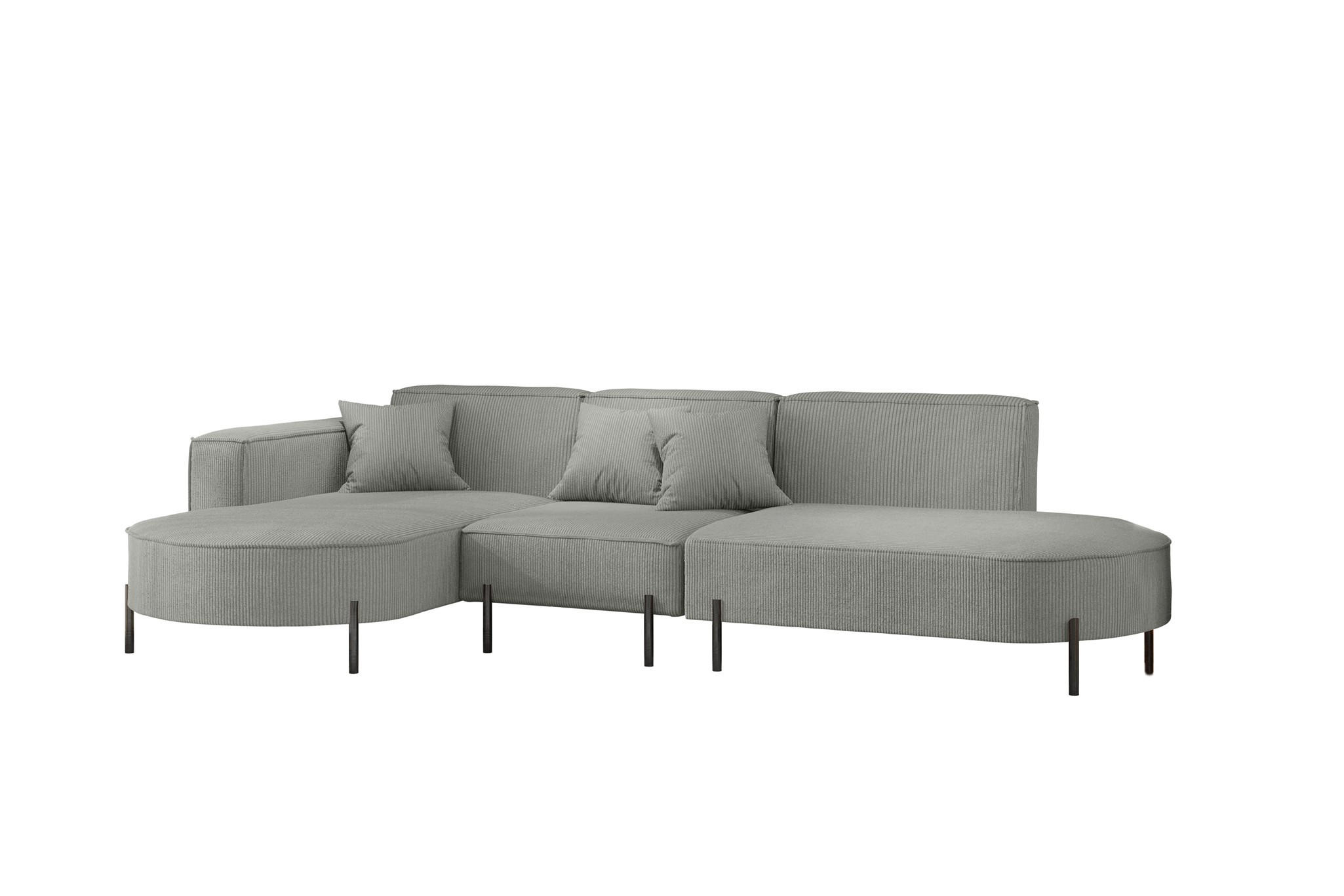 ECKSOFA Valencia - Grau, Holzwerkstoff/Textil (321/165cm) - Fun Möbel