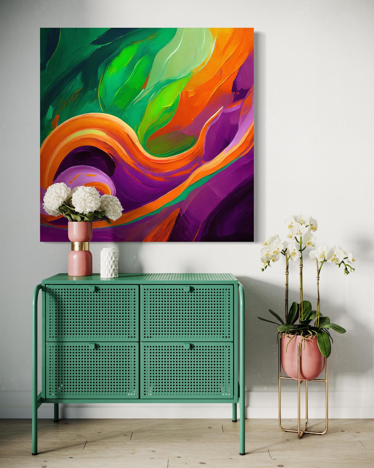 WANDBILD bunte abstraktion - Multicolor, Textil (30/30cm) - Feeby