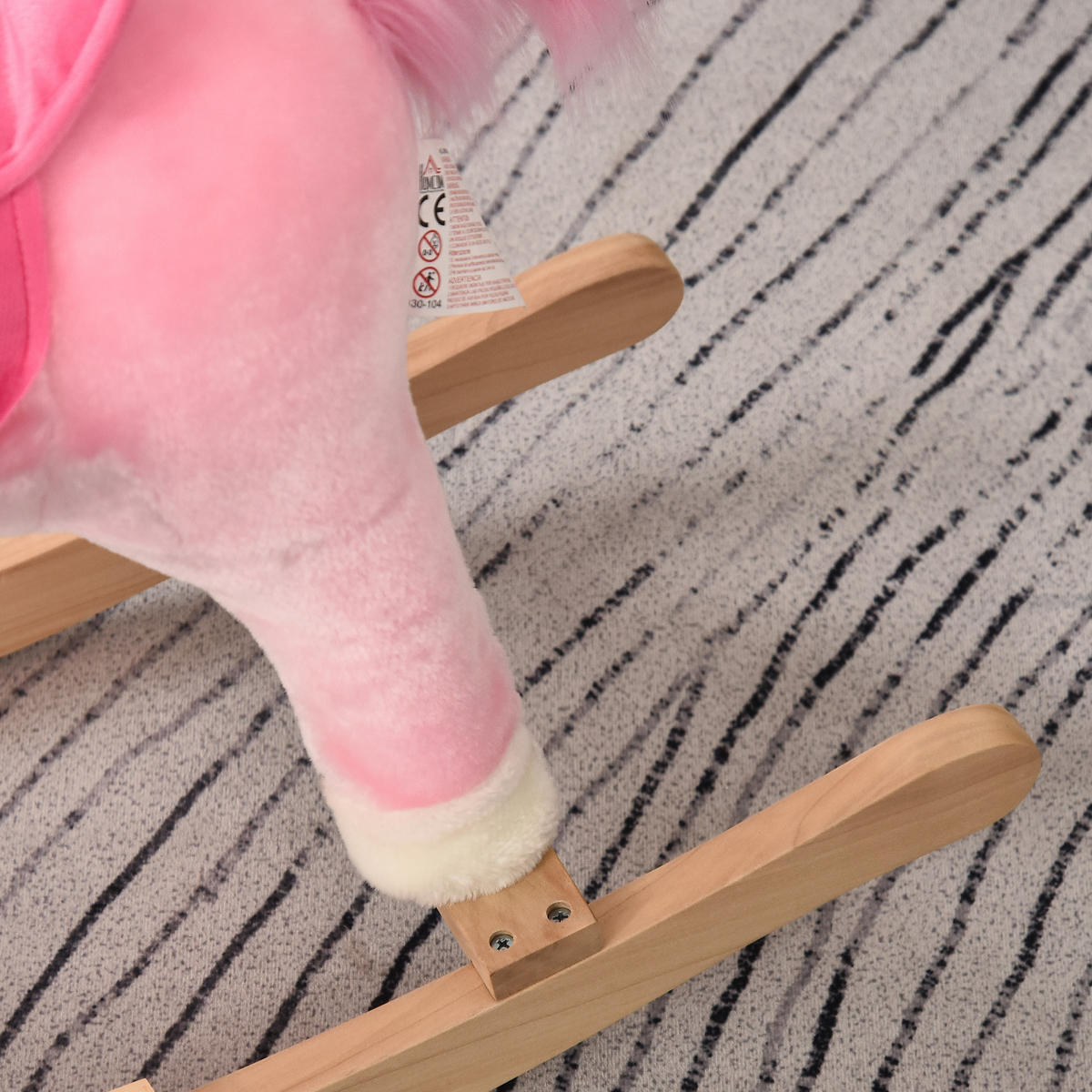 SCHAUKELPFERD DE-18222 mit authentischen Geräuschen Rosa - Pink, Holzwerkstoff (33/62/74cm) - ComfortXL