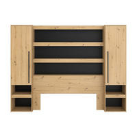 BETTBRÜCKE - 2 Personen - Holz, Platte - Schwarz, Naturfarben Hell - - Schwarz/Naturfarben, Holz (160/190cm) - Vente-Unique