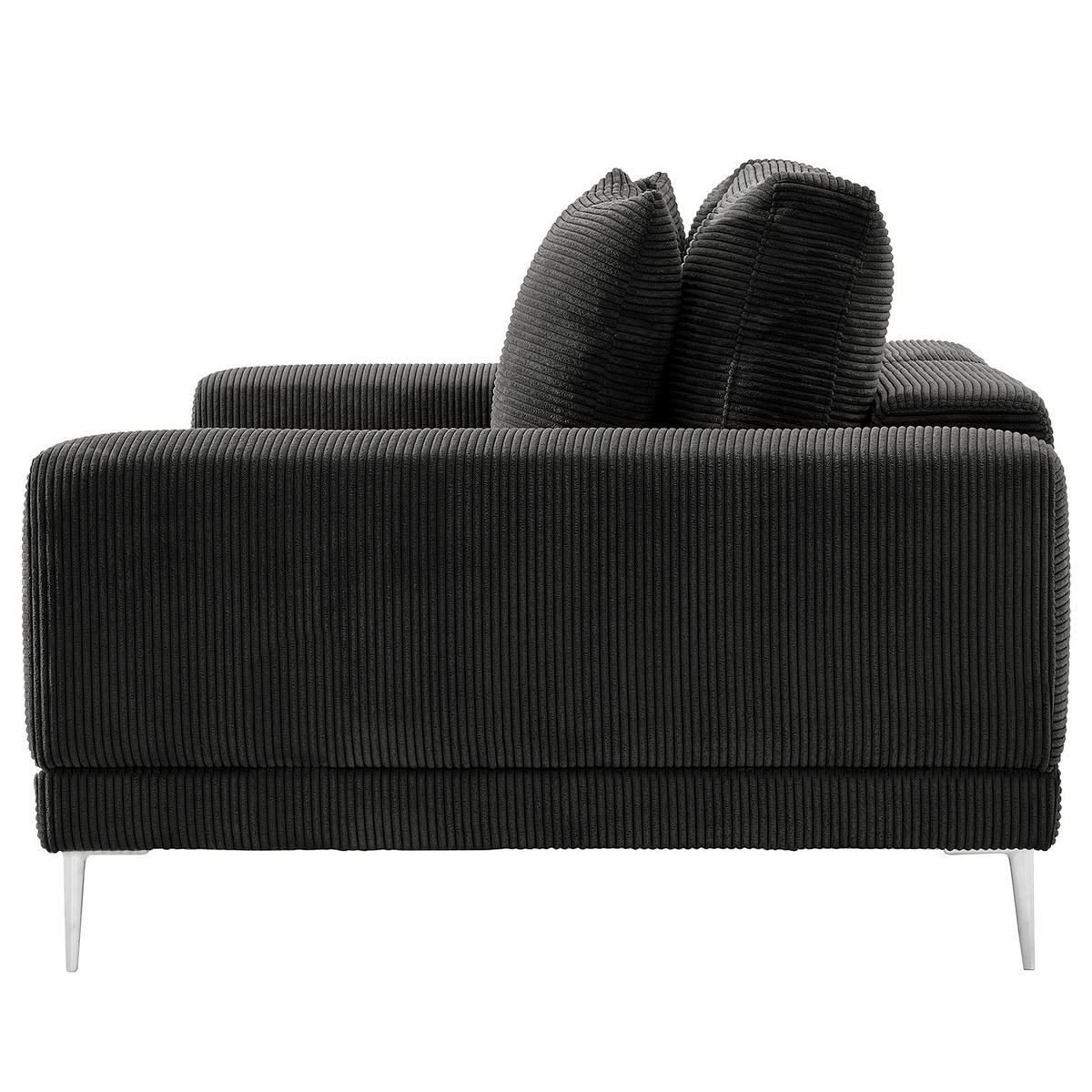 3-SITZER SOFA - Schwarz, Textil (243/92/103cm) - home24