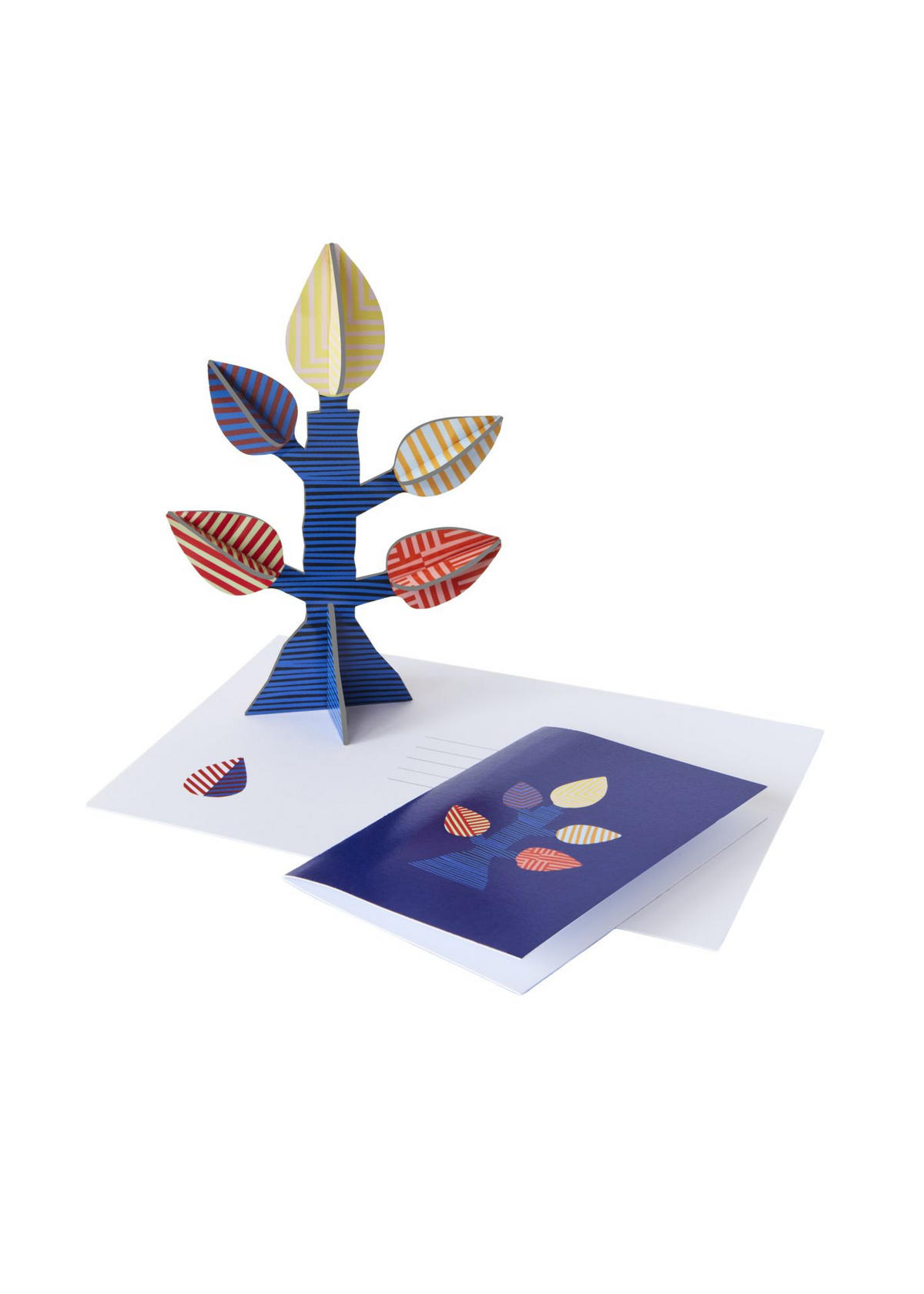 DEKOFIGUR Gestreifter Blattba 5/13.5 cm - Multicolor, Wellpappe (5/13.5/10cm) - KUNSTLOFT