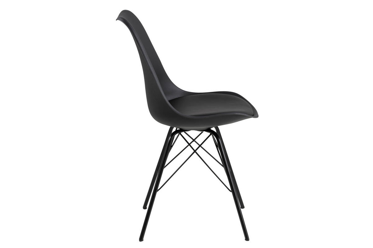 STUHL 2er-Set schwarz, Metall schwarz - Schwarz, Holzwerkstoff (48/86/54cm) - ebuy24