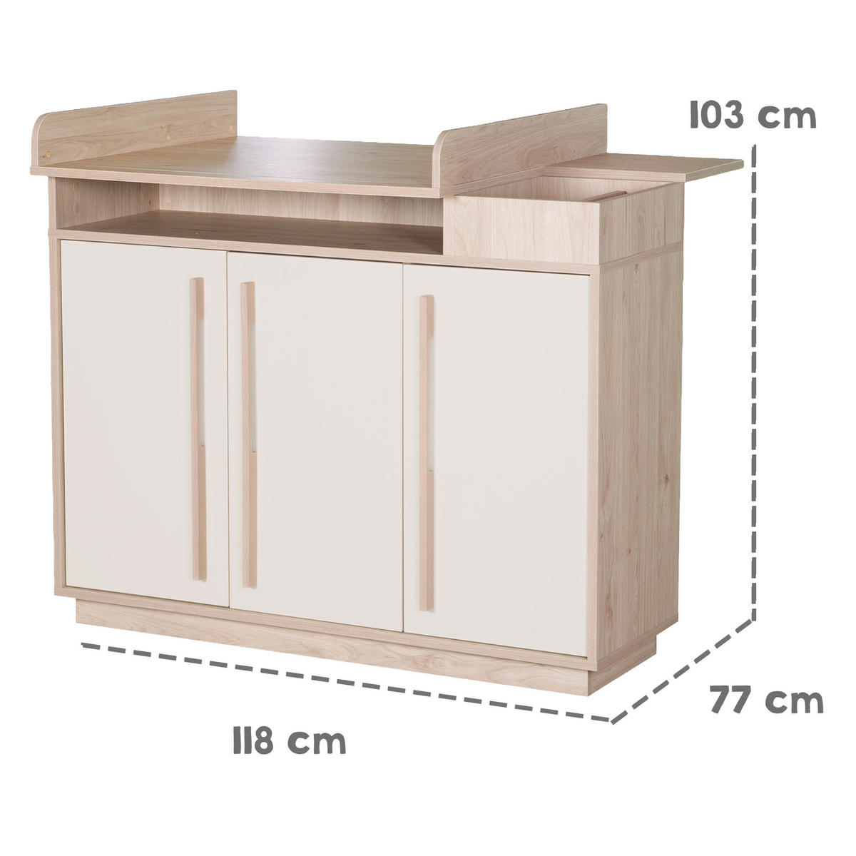 BABYZIMMER Elva 3-teilig - Creme, Holz (1/1/1cm) - Roba