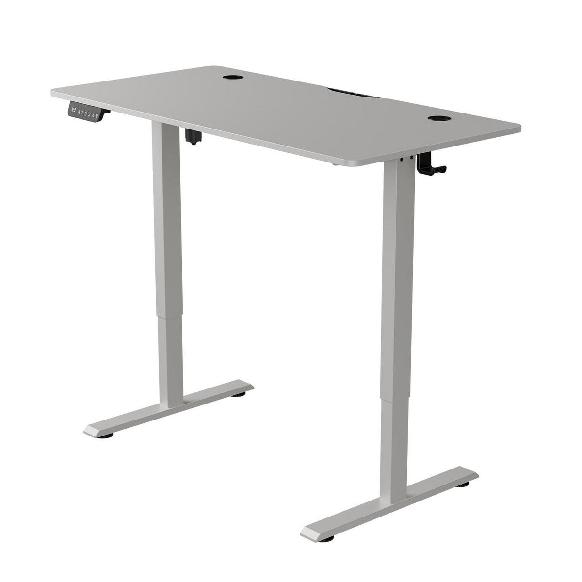 SCHREIBTISCH Office Stand weiß 120x60 cm höhenverstellbar - Weiß, Holz (60/120/117cm) - Juskys