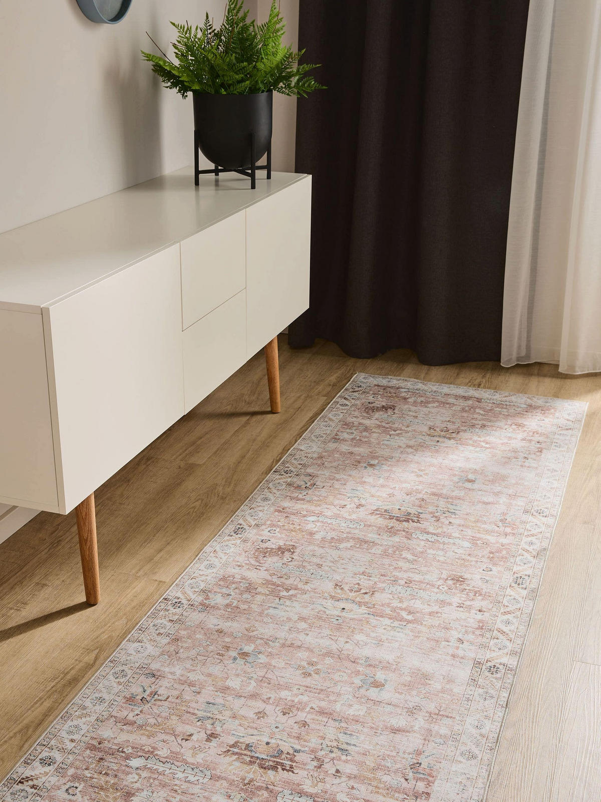 VINTAGE-LÄUFER George waschbar 80x240 cm - Rosa, Kunststoff (80/240cm) - benuta