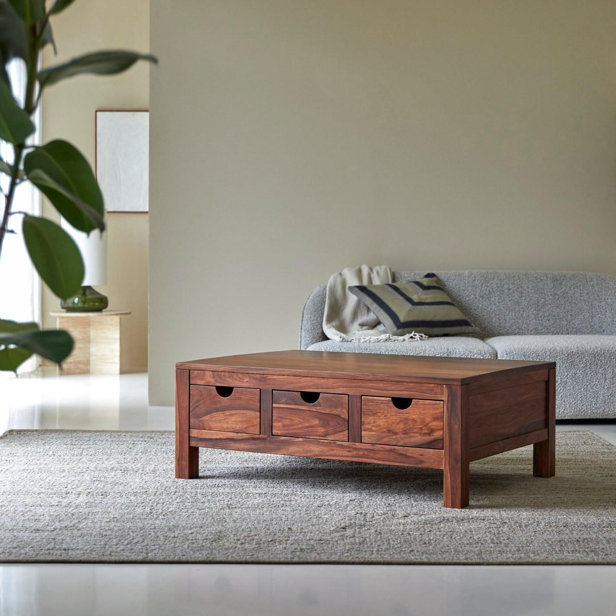 COUCHTISCH Oliver Dunkelbraun aus Palisander - Dunkelbraun, Holz (75/110/40cm) - Tikamoon