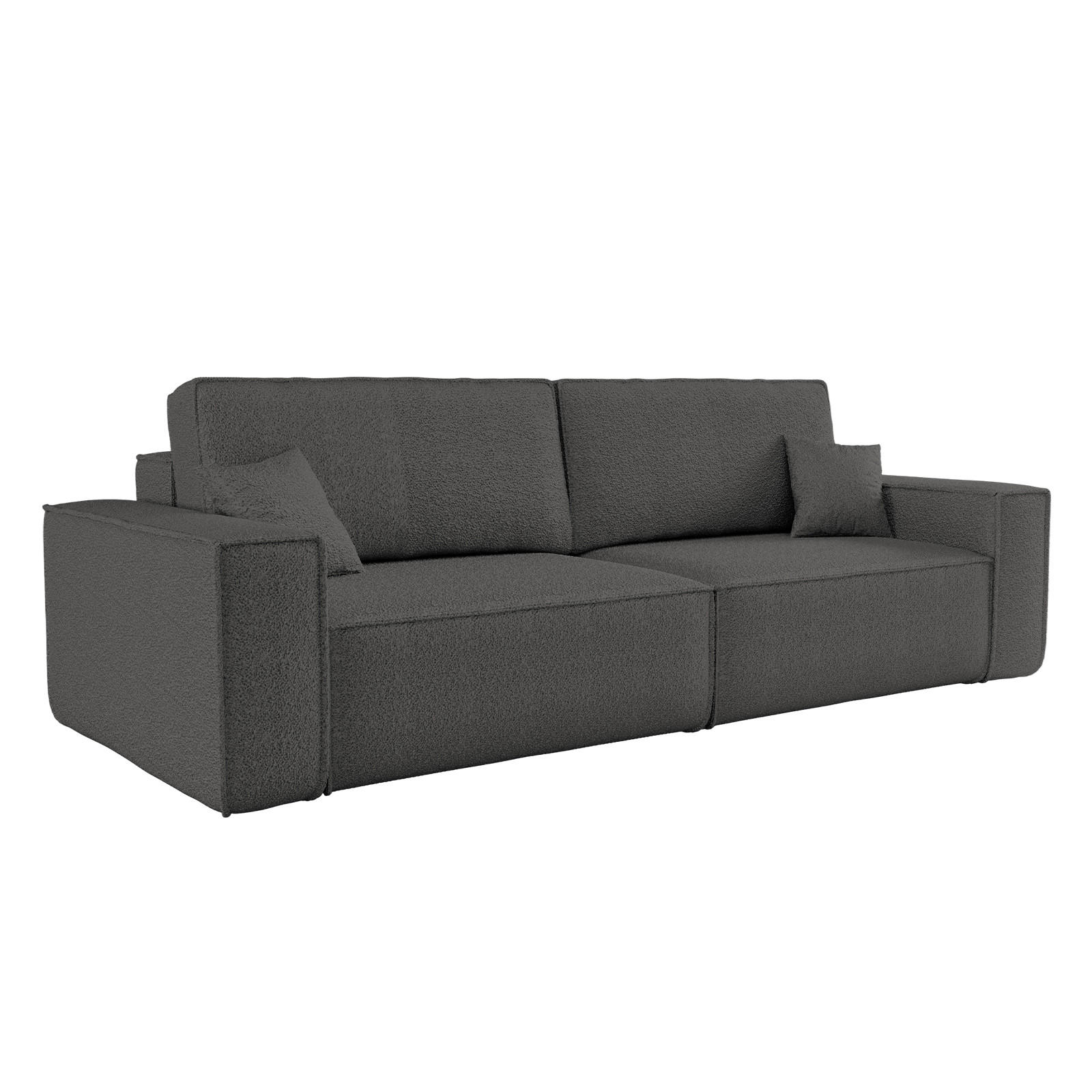SCHLAFSOFA BEST mit Bettkasten Stoff Quelle Graphit - Graphitfarben, Holz/Textil (246/83/98cm) - Kaiser Möbel