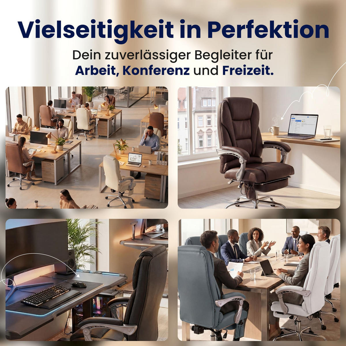 CHEFSESSEL Echtleder Braun - Chromfarben/Braun, Leder/Metall (69/118/64cm) - CLP