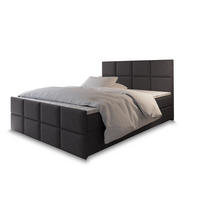 POSTEL BOXSPRING ARIEL 180x200 cm, s matrací a úložným prostorem, šedá - šedá, kompozitní dřevo/textil (180/200cm) - MASSENO