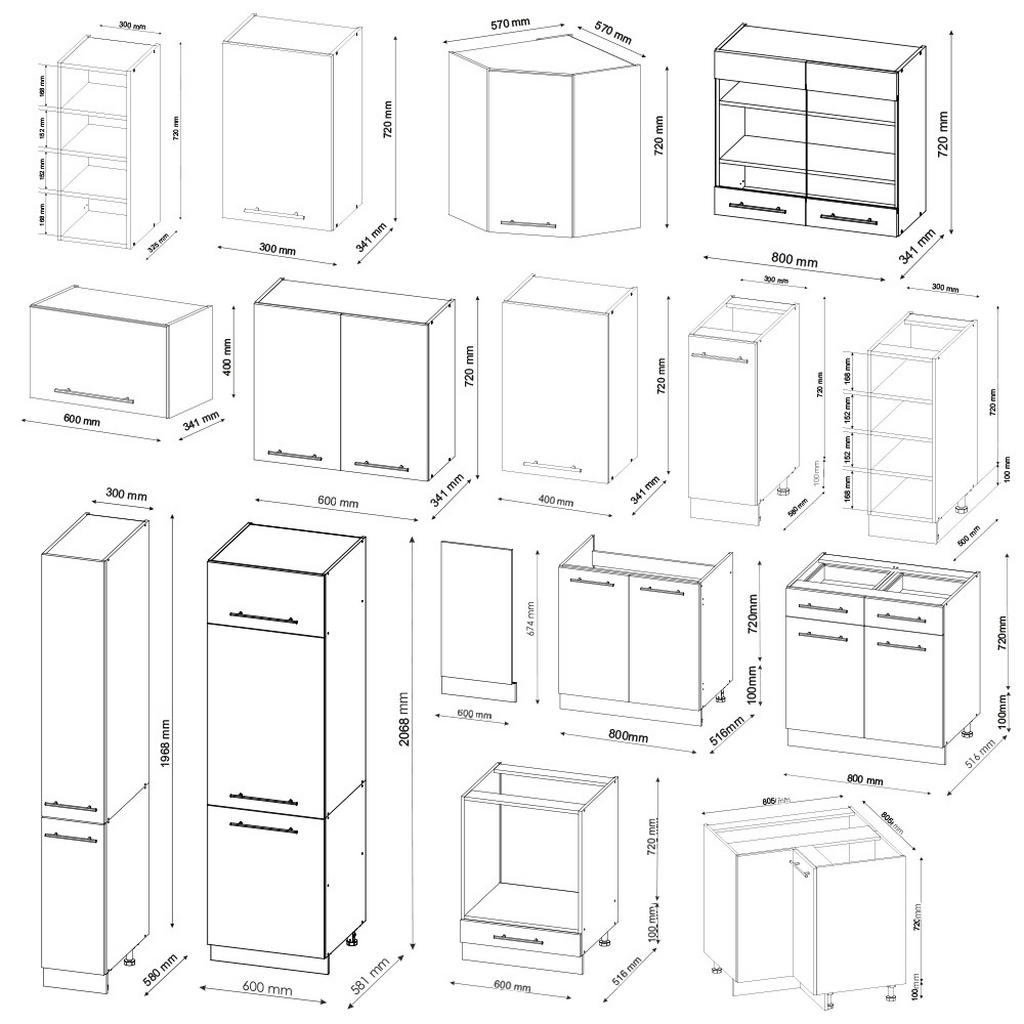 Thumbnail - Vicco Eckküche, Anthrazit, Honigeiche, Holzwerkstoff, L-Form,Formgebogen, 347x81.6x60 cm, Küchen, Eckküchen, Eckküchen o...