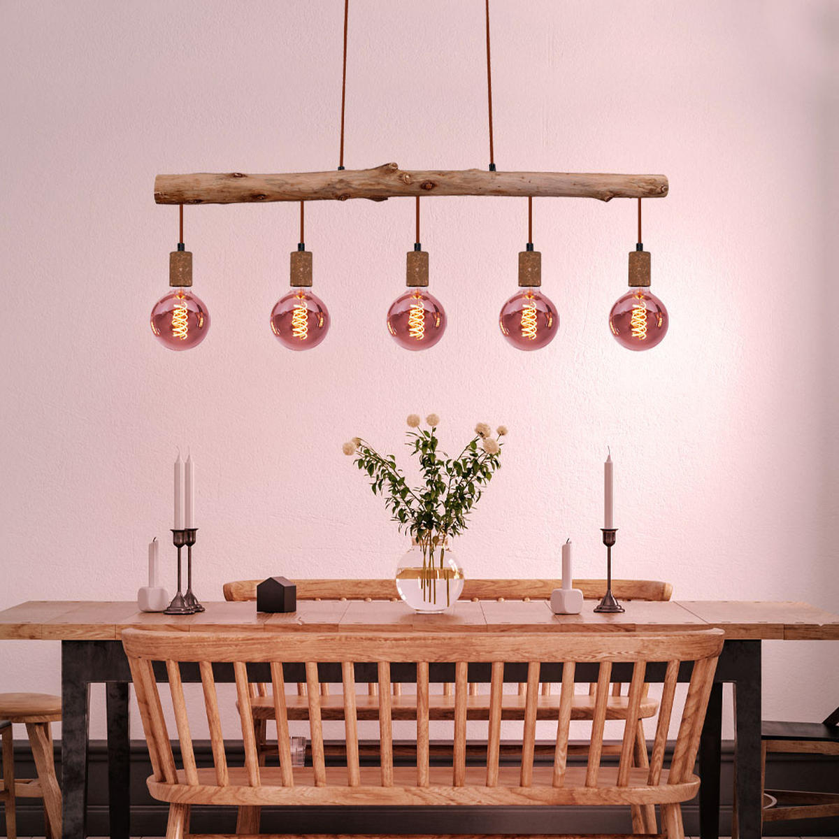 LED HÄNGELEUCHTE Holzbalken Braun - Braun, Holz (100/8.5/140cm)